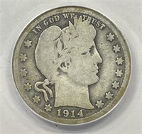 1914-S Barber Silver Quarter ANACS Good G6