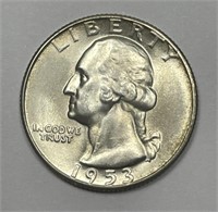 1953-S Washington Silver Quarter Gem BU