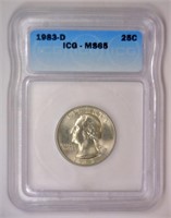 1983-D Washington Quarter ICG MS65