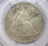 1869-S Seated Liberty Silver Half PCGS XF details