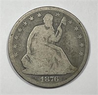 1876 Seated Liberty Silver Half Good G