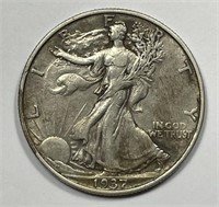 1937-D Walking Liberty Silver Half Extra Fine XF