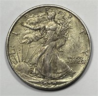 1939-S Walking Liberty Silver Half AU