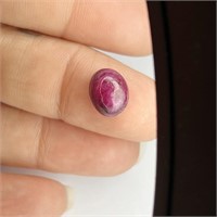 3.48 Ct Cabochon Star Ruby, Oval Shape, IDT Certif