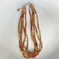 5 Strand Ombre Natural Carnelian Beaded Necklace W