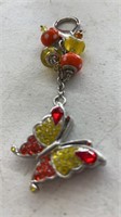 Real ruby butterfly keychain beautiful very shiny