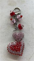 Real ruby heart keychain beautiful very shiny