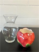 Vintage small table planter & vase