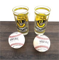 National League Baseballs & Cincy Stingers Cups