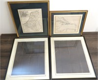 Antique Framed Maps & Declaration of Independence
