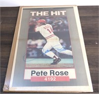 Pete Rose Autographed Newspaper