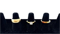 (3) Beautiful Sterling Silver Rings 7.6g