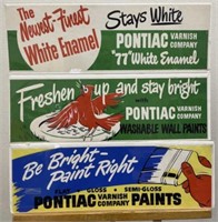 (SR) Three Pontiac paint signs 1940s to 1950s