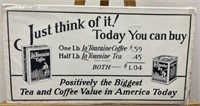 (SR) 1920s Touraine coffee Advertisement sign
