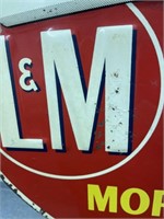 1950s L&M cigarette advertisement sign measures