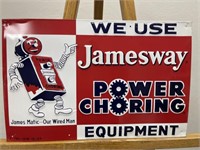 Vintage 1956 robot sign James Way Power Choring