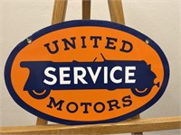 United motors porcelain sign Measures 16 1/2” x