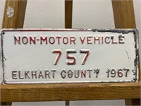 Vintage 1967 Amish buggy plate Elkhart county