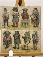 1860s to 1870s human animal puzzles Each measures