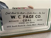 Vintage Cole heating  advertisement mirror from