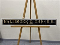 Baltimore and Ohio railroad reverse painted glass