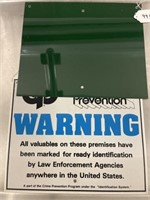 Pair of crime prevention warning signs new