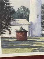 Signed Pointe Aux Barques Lighthouse artwork.