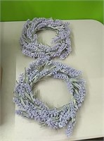 2-12" purple floral wreaths