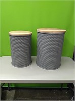 New set of 2 modern metal storage accent tables