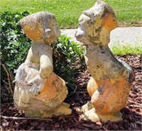Cement Dutch Boy & Girl Statues