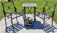 Patio Table & 2 Chairs w/ Statue