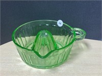 Vintage Green Depression Glass Juicer