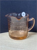 Pink Depression glass 1 cup measuring cup by