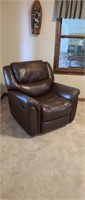 Brown leather rocker recliner