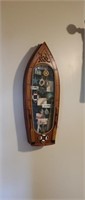 Boat shaped nautical wall decor and, 8 in X 23 in
