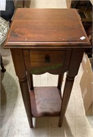 Small tall side table with one drawer - 32 tall,