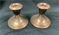 Pair of sterling silver candlesticks w/weighted