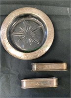 Pair of sterling silver napkin rings and