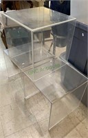 3 acrylic plexiglass boxes - two have three sides