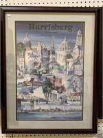 Framed poster for Harrisburg, PA 1860 to