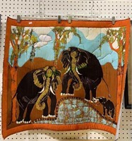 Colorful puffy material elephant wall hanger/