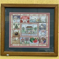 Framed country print of God bless our home with