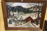 Framed original oil painting on artist board -