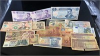 Lot of 20 foreign bank notes including Saddam