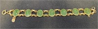 7 inch gold filled bracelet with jade-like