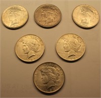 $1 PEACE SILVER  DOLLAR COLLECTION 6 PCS