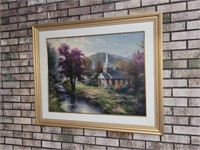 Large ornate framed signed Thomas Kinkade John