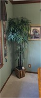 75 in faux bamboo potted tree