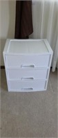 Decorative plastic 3 drawer rolling storage, 15 x