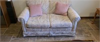 Vintage 58 in sofa sleeper loveseat with throw
